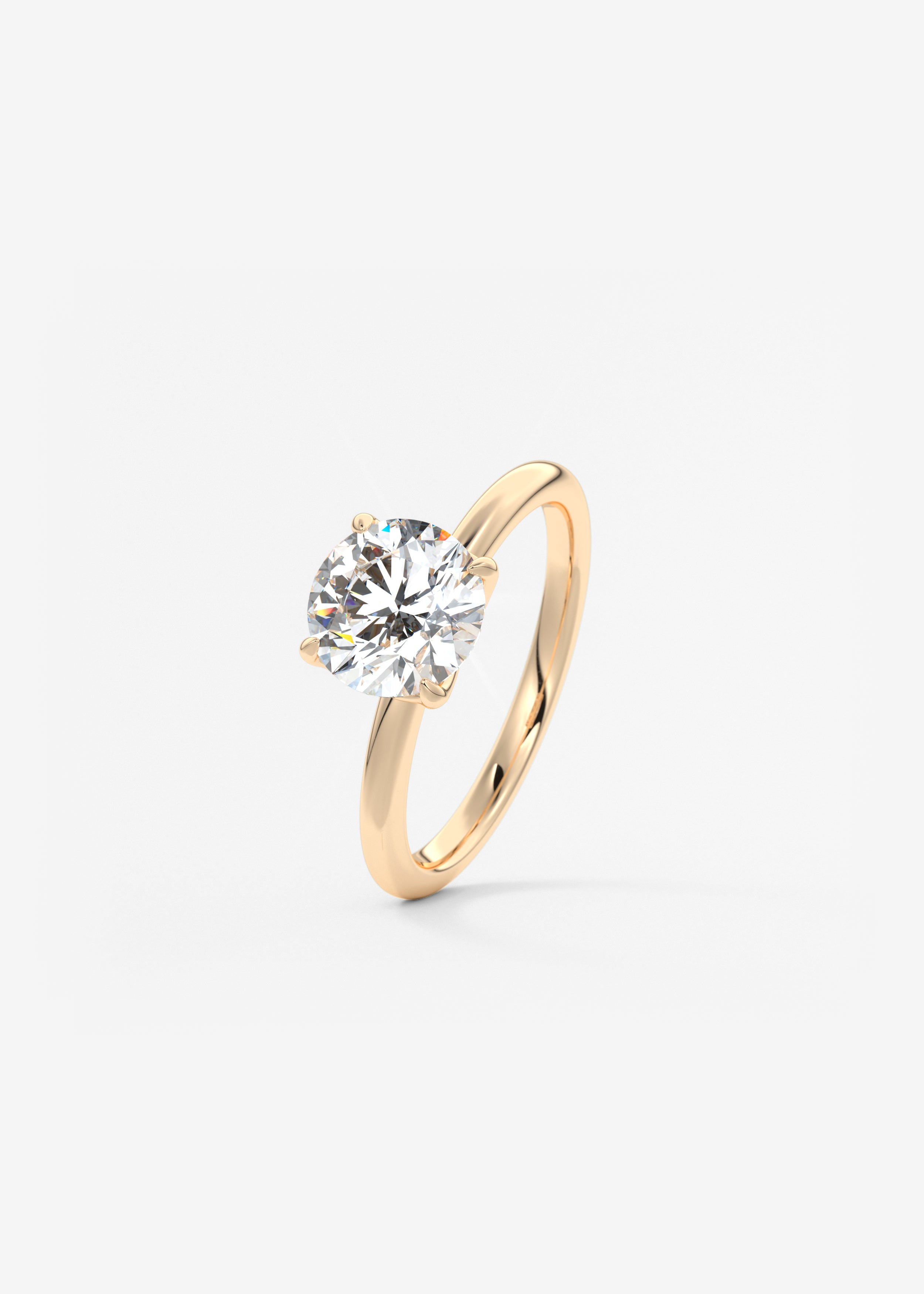 Round Solitaire Lab Grown Diamond Engagement Ring