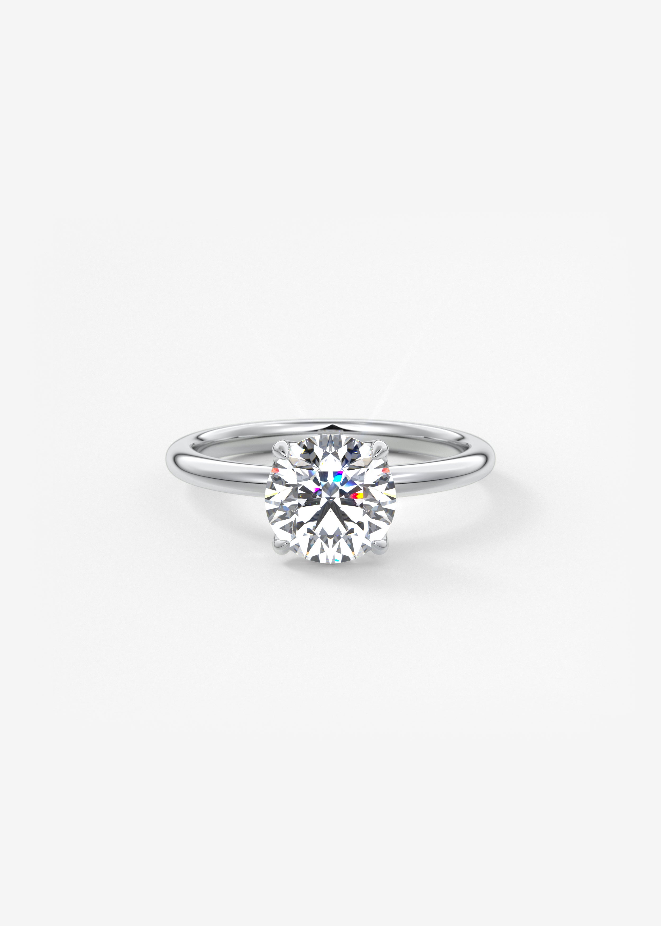 Round Solitaire Lab Grown Diamond Engagement Ring