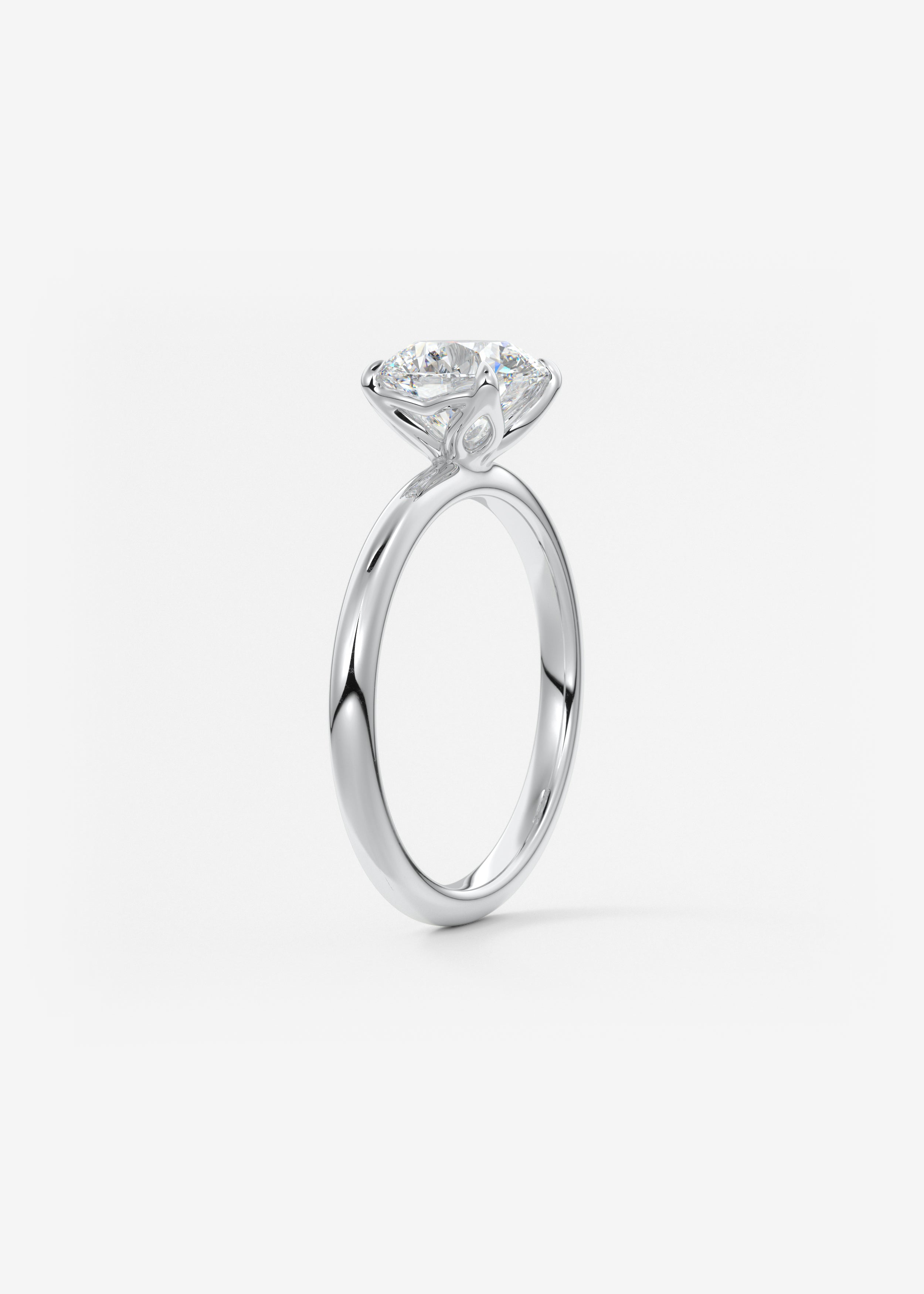 Round Solitaire Lab Grown Diamond Engagement Ring