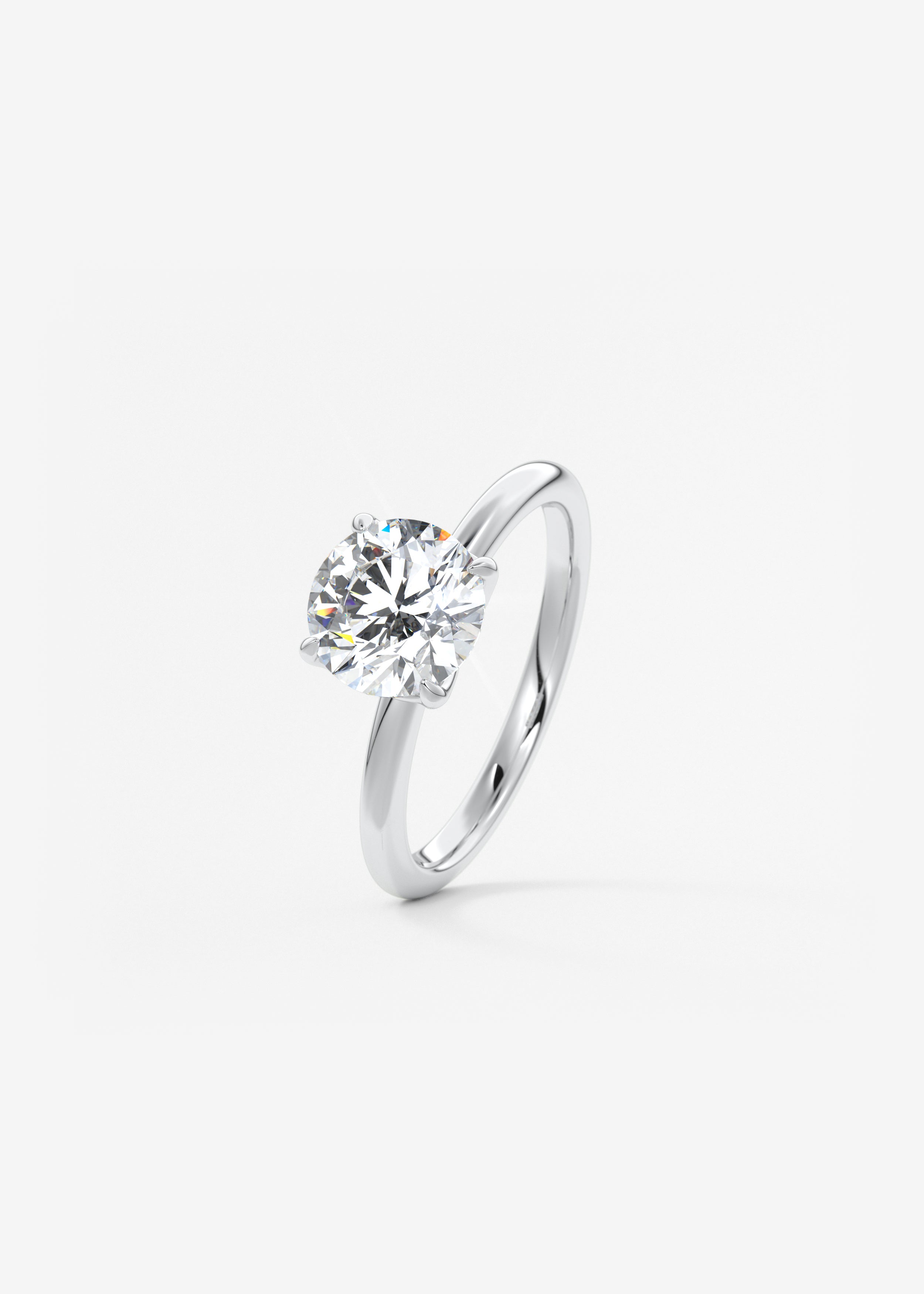 Round Solitaire Lab Grown Diamond Engagement Ring