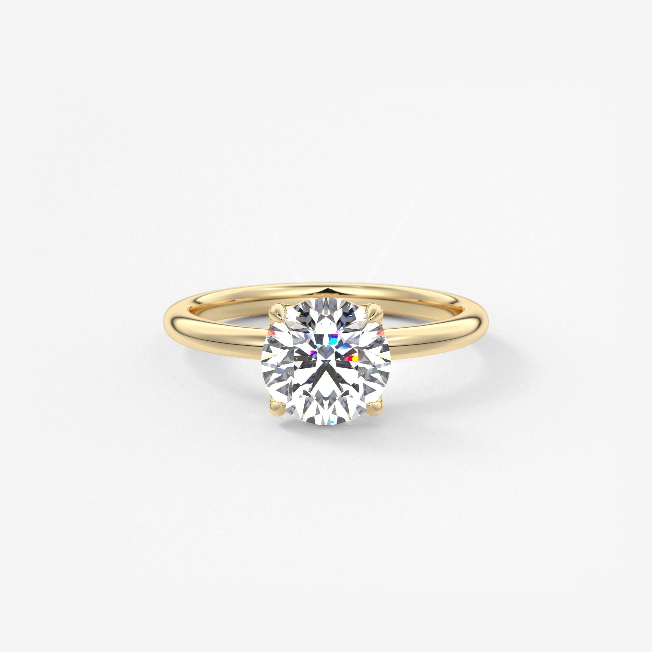 Round Solitaire Lab Grown Diamond Engagement Ring