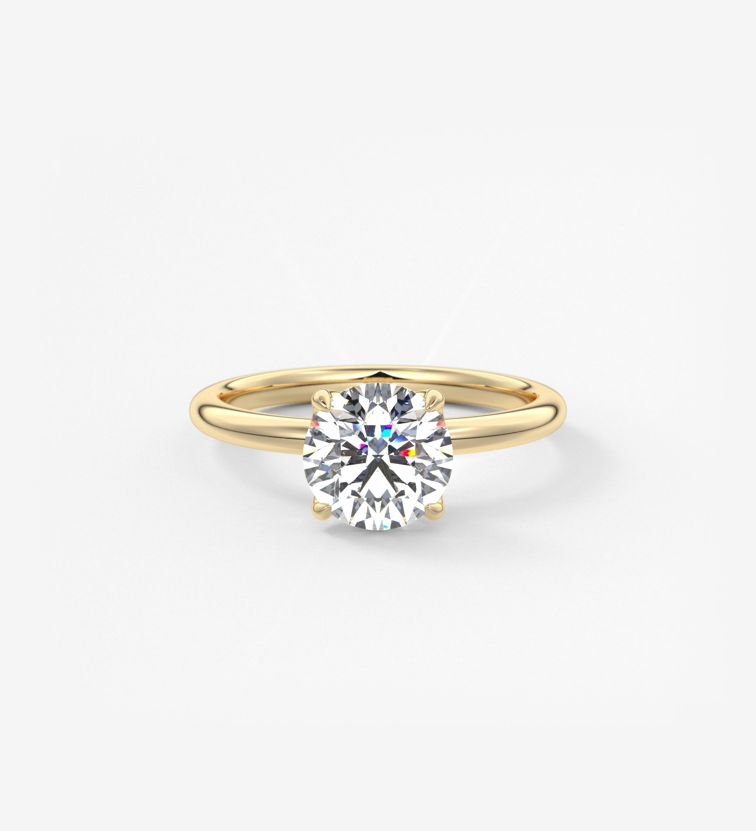 Round Solitaire Lab Grown Diamond Engagement Ring