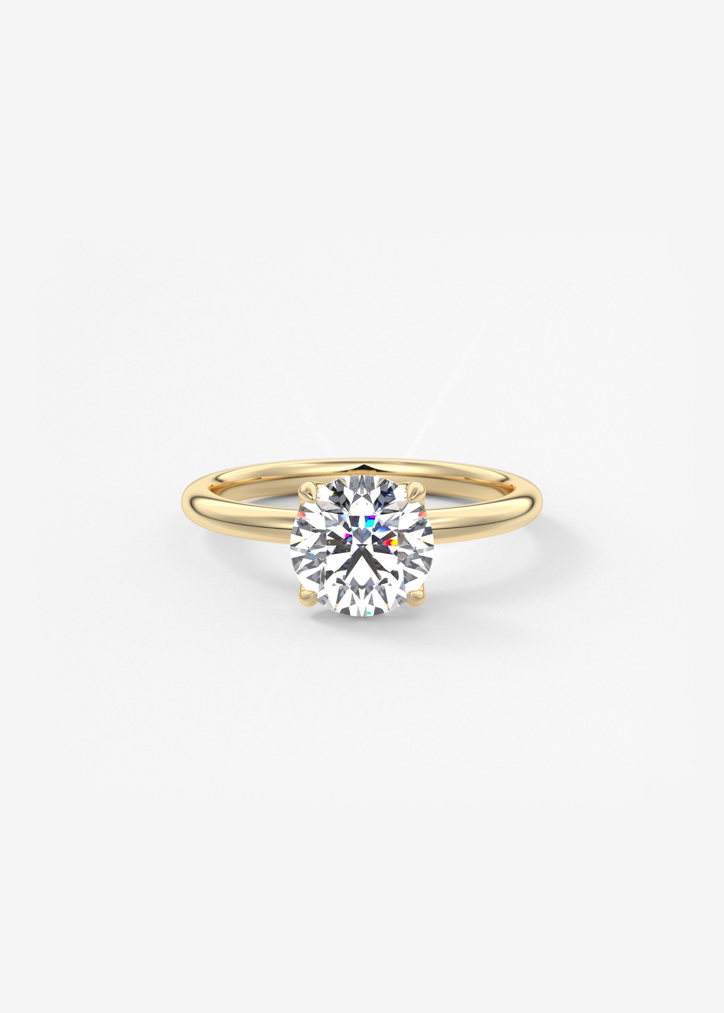 Round Solitaire Lab Grown Diamond Engagement Ring