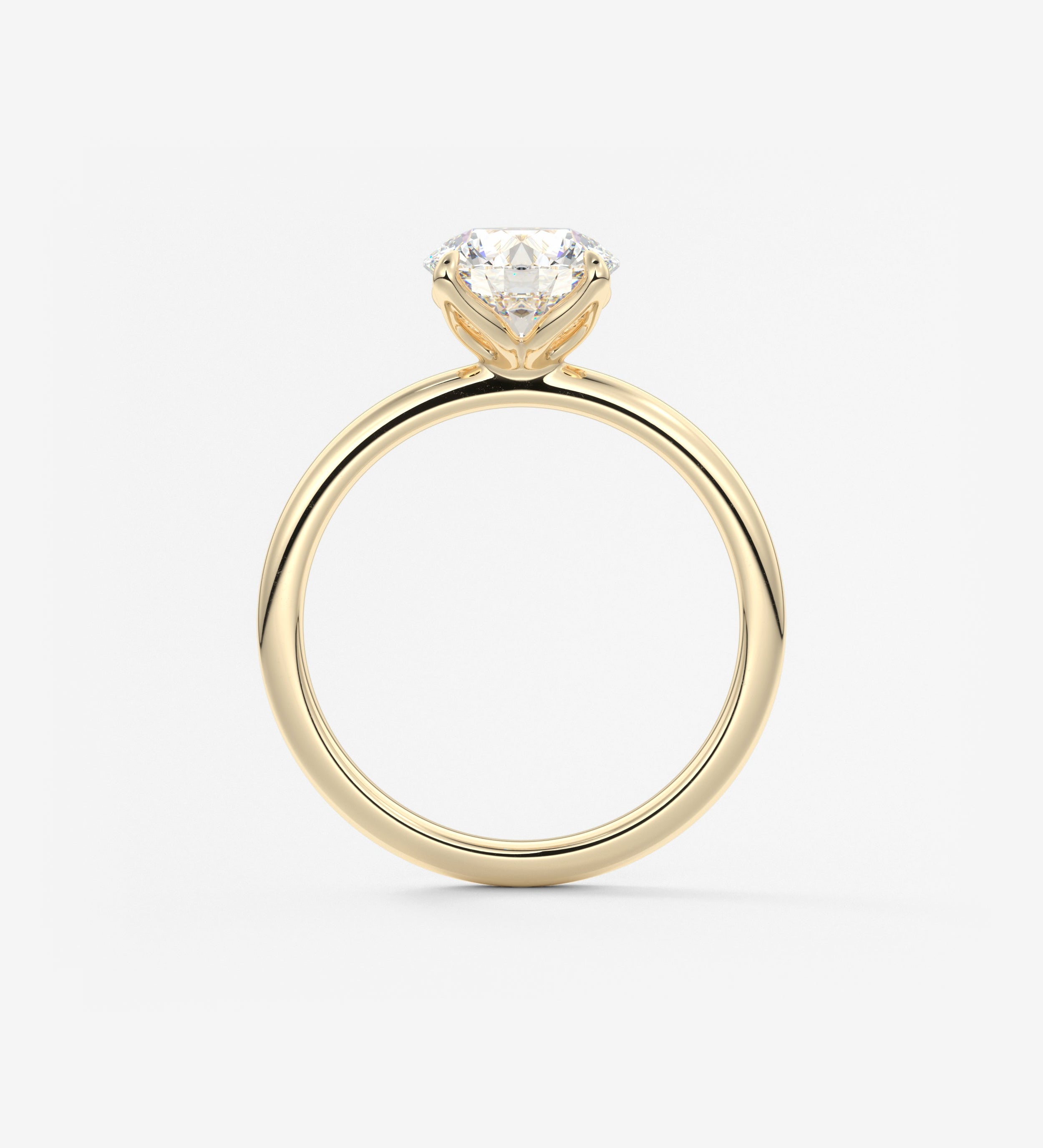 Round Solitaire Lab Grown Diamond Engagement Ring