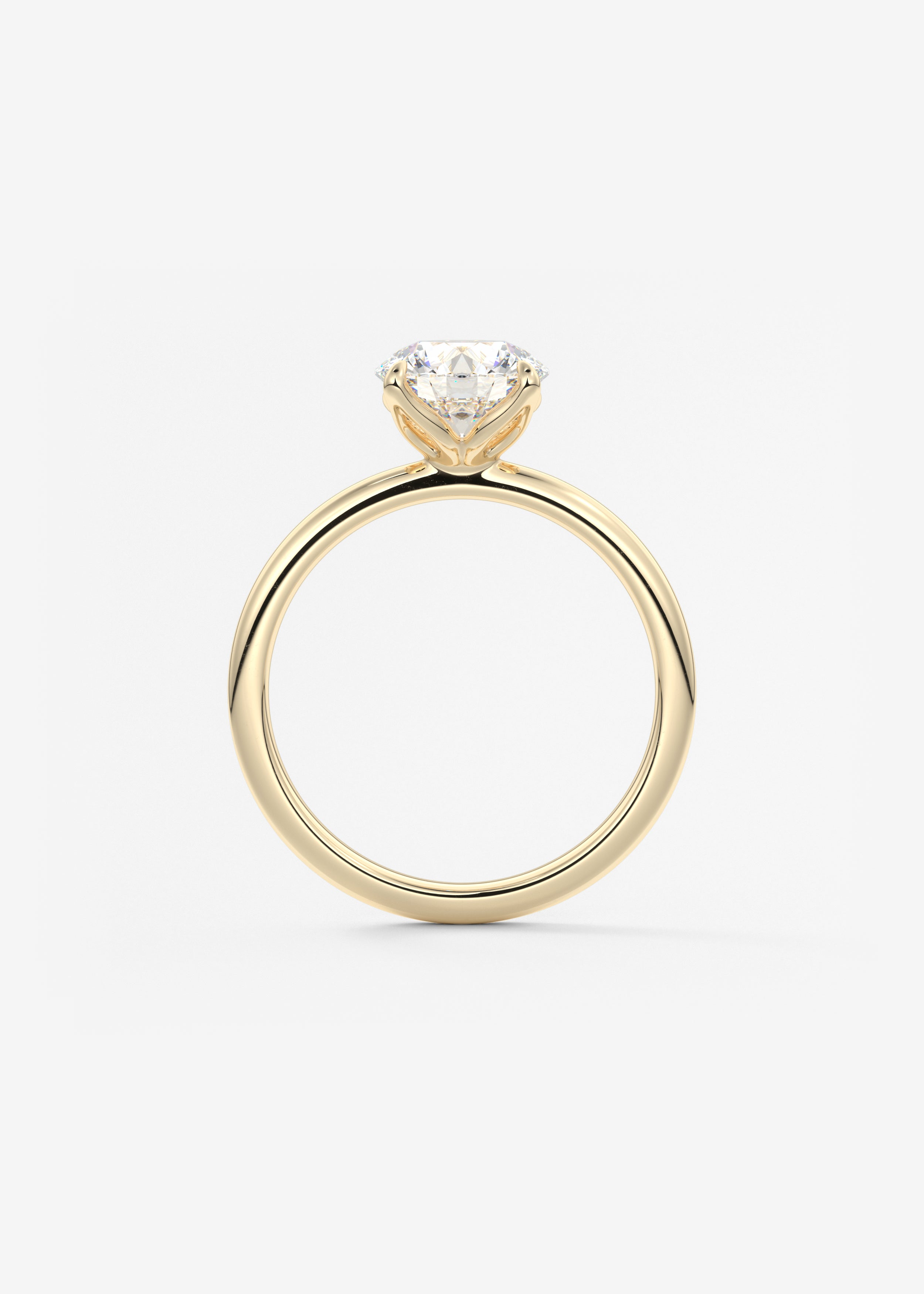 Round Solitaire Lab Grown Diamond Engagement Ring