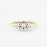 Marquise East West Half Bezel Lab Grown Diamond Engagement Ring