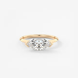 Marquise East West Half Bezel Lab Grown Diamond Engagement Ring