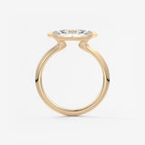 Marquise East West Half Bezel Lab Grown Diamond Engagement Ring