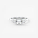 Marquise East West Half Bezel Lab Grown Diamond Engagement Ring