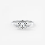 Marquise East West Half Bezel Lab Grown Diamond Engagement Ring