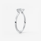Marquise East West Half Bezel Lab Grown Diamond Engagement Ring