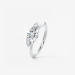 Marquise East West Half Bezel Lab Grown Diamond Engagement Ring