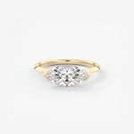Marquise East West Half Bezel Lab Grown Diamond Engagement Ring