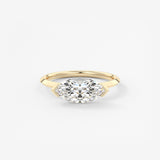 Marquise East West Half Bezel Lab Grown Diamond Engagement Ring