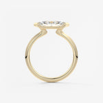 Marquise East West Half Bezel Lab Grown Diamond Engagement Ring