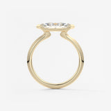 Marquise East West Half Bezel Lab Grown Diamond Engagement Ring