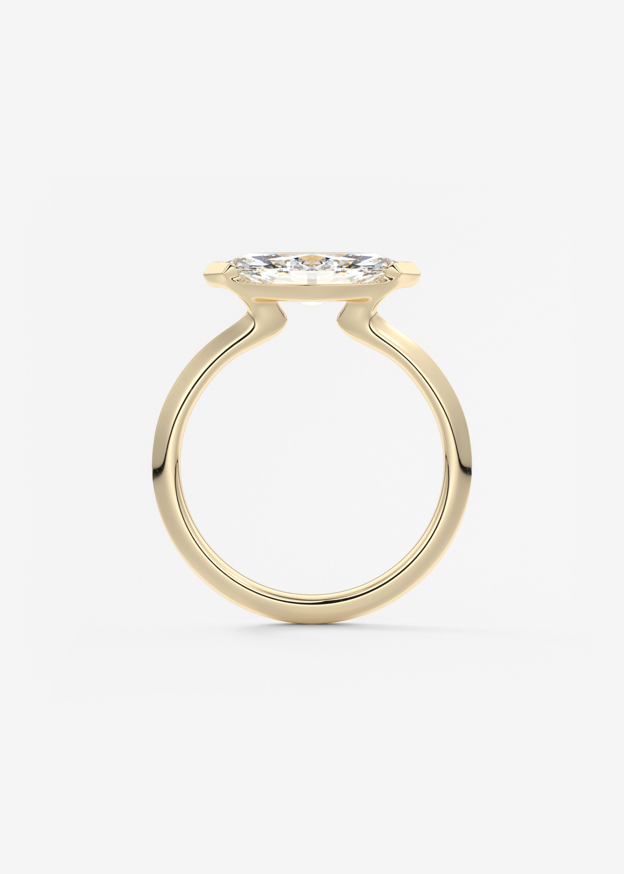 Marquise East West Half Bezel Lab Grown Diamond Engagement Ring
