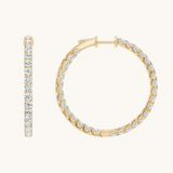 0.30 TCW Round Cut Moissanite Big Hoops Earrings in Gold 2