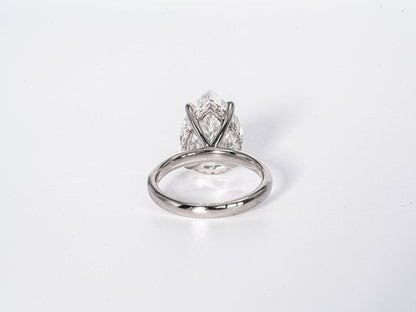 Stunning 5.0 CT Pear Cut Moissanite Engagement Ring with Hidden Halo Design 4