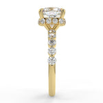 Stunning 1.0 CT Cushion Moissanite Engagement Ring with Hidden Halo & Pave Design 4