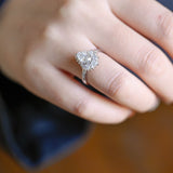 Stunning 1.0 - 2.0 CT Pear Moissanite Engagement Ring with Cluster Design 2