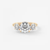 Round Three Stone Lab Grown Diamond Engagement Ring