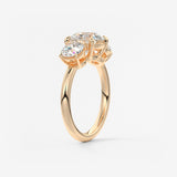 Round Three Stone Lab Grown Diamond Engagement Ring