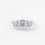 Round Three Stone Lab Grown Diamond Engagement Ring