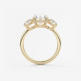 Round Three Stone Lab Grown Diamond Engagement Ring