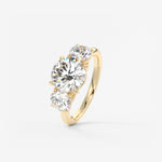 Round Three Stone Lab Grown Diamond Engagement Ring