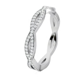 Stunning 0.3 TCW Round Moissanite Stones Full Eternity Wedding Band 2