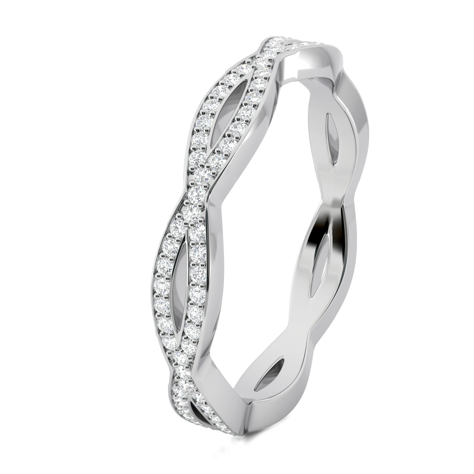Stunning 0.3 TCW Round Moissanite Stones Full Eternity Wedding Band 2