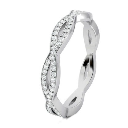 Stunning 0.3 TCW Round Moissanite Stones Full Eternity Wedding Band 2