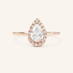 Stunning 0.74 CT Pear Moissanite Engagement Ring With Halo Design 3