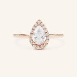 Stunning 0.74 CT Pear Moissanite Engagement Ring With Halo Design 3