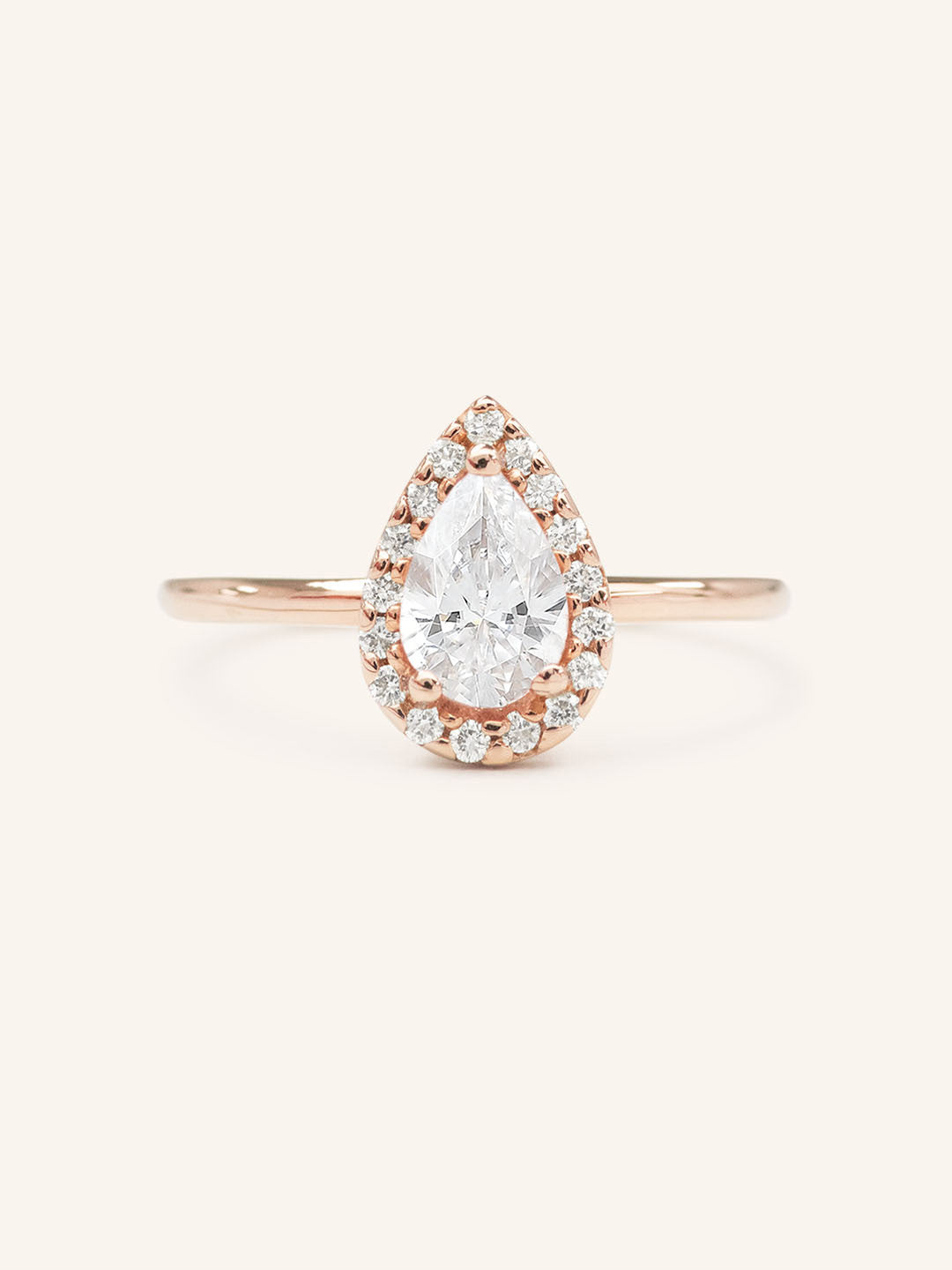 Stunning 1 CT Pear Moissanite Engagement Ring with Halo Design 3