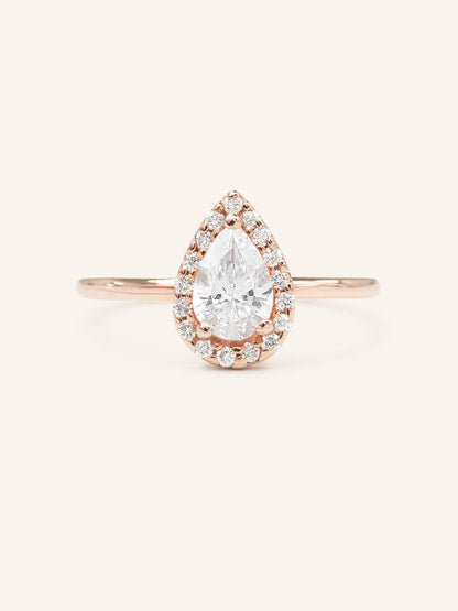 Stunning 1 CT Pear Moissanite Engagement Ring with Halo Design 3