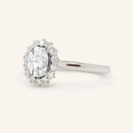 Stunning 1 CT Oval Moissanite Engagement Ring With Halo Design 3