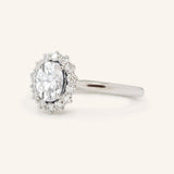 Stunning 1 CT Oval Moissanite Engagement Ring With Halo Design 3