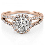 Stunning 1.0- 2.0 CT Round Moissanite Engagement Ring with Halo & Split Shank Design 5