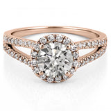 Stunning 1.0- 2.0 CT Round Moissanite Engagement Ring with Halo & Split Shank Design 5