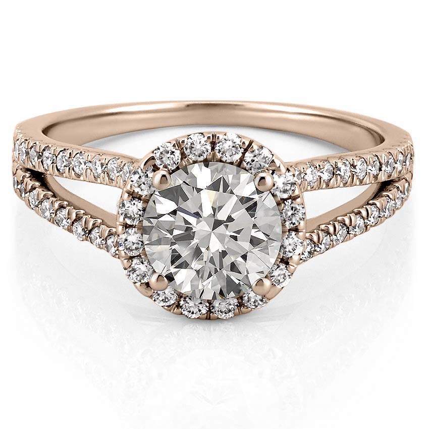 Stunning 1.0- 2.0 CT Round Moissanite Engagement Ring with Halo & Split Shank Design 5