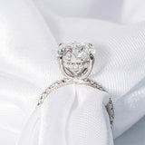 Stunning 4.0 CT Oval Cut Moissanite Engagement Ring with Hidden Halo & Pave Design 8