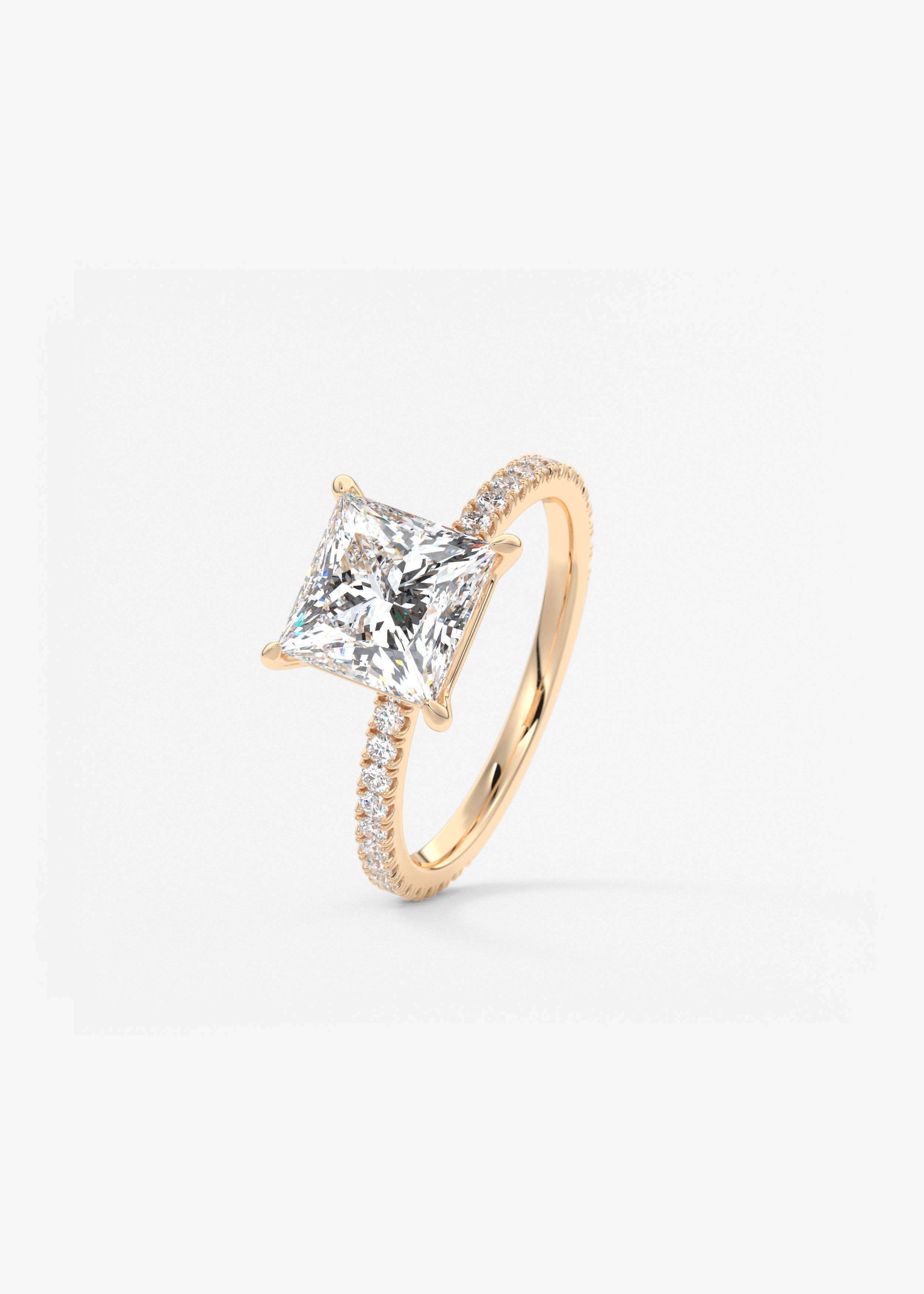 Princess Pave Lab Grown Diamond Engagement Ring