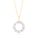 1.0 CT Round & Baguette Moissanite Diamond Circle Pendant Necklace in Solid Gold 2