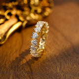 Stunning 0.7 CT Heart Moissanite Stones Full Eternity Wedding Band 1