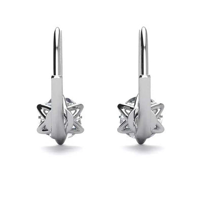 Round Cut Cubic Zirconia in 925 Sterling Silver Earrings 3