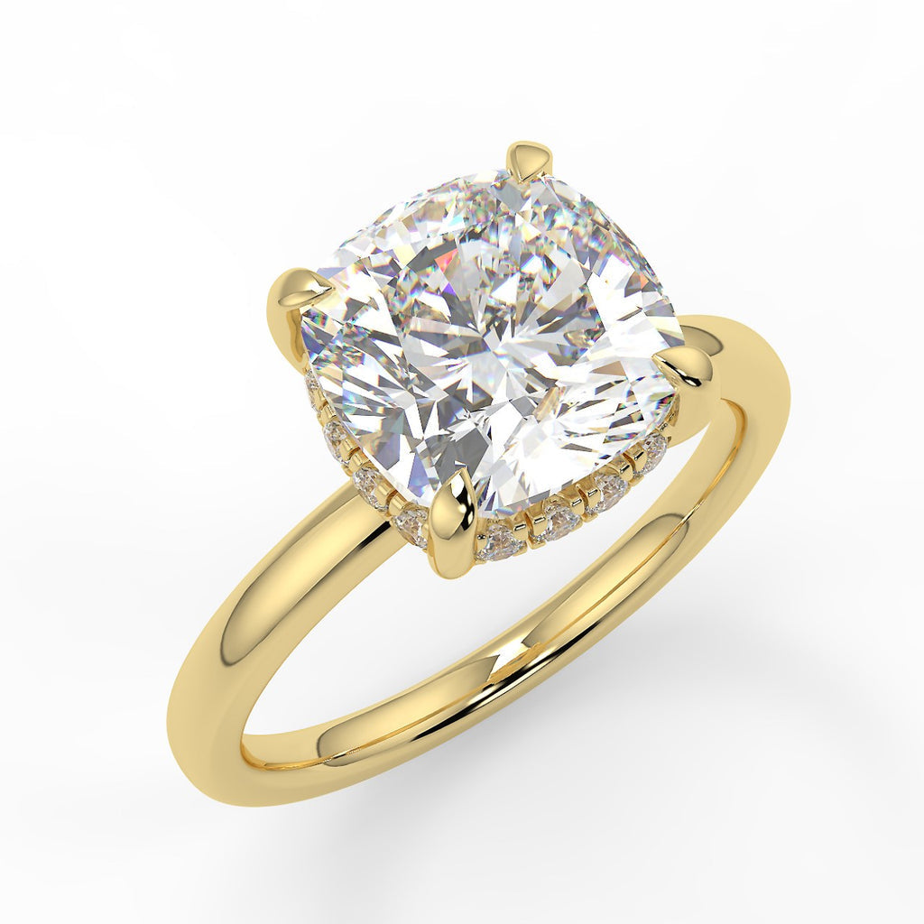 Stunning 2.40 CT Cushion Moissanite Engagement Ring with Hidden Halo Design 1