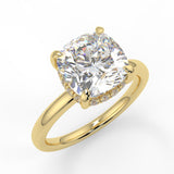 Stunning 2.40 CT Cushion Moissanite Engagement Ring with Hidden Halo Design 1