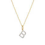 0.30 TCW Round Moissanite Diamond Customized Letter Pendant Necklace in Solid Gold 26